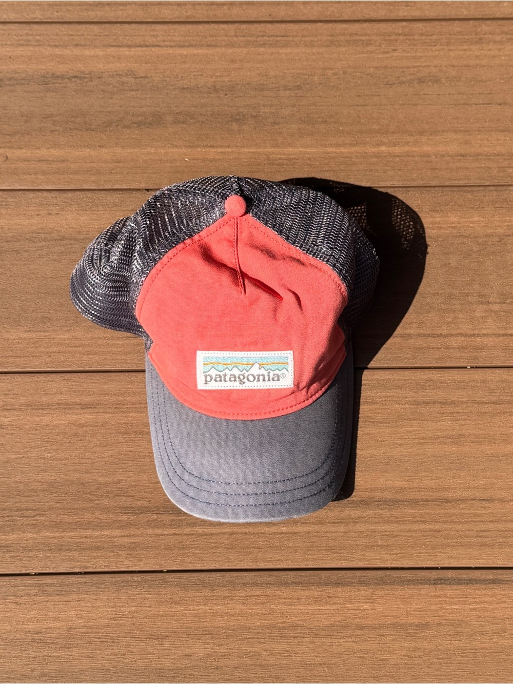 Patagonia Coral Front with Gray Mesh Trucker Hat